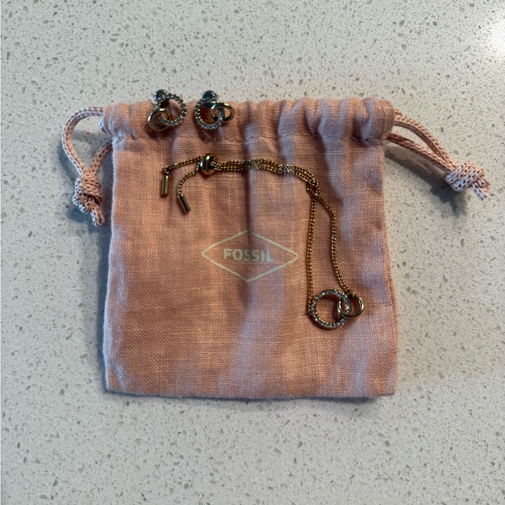 Fossil Bracelet and Earrings Set